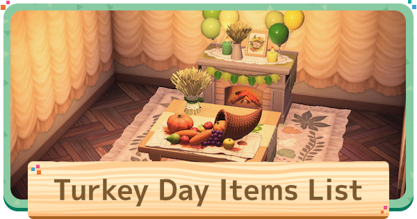 ACNH | Turkey Day (Thanksgiving) Items - Furniture List | Animal Crossing - GameWith