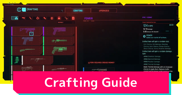 Cyberpunk 2077  Crafting Guide - Spec & Blueprints List - GameWith