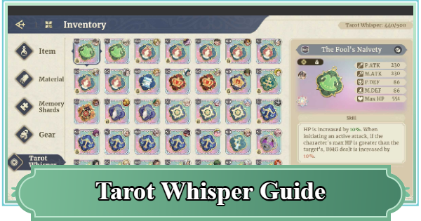 Tarot Whisper Guide - How to Get and Enhance | Sword of Convallaria - GameWith