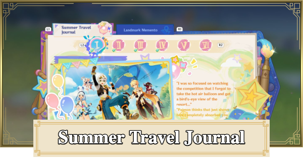 Genshin Impact | Summer Travel Journal Guide - GameWith