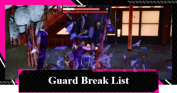 Guard Breaks Guide and Combo List