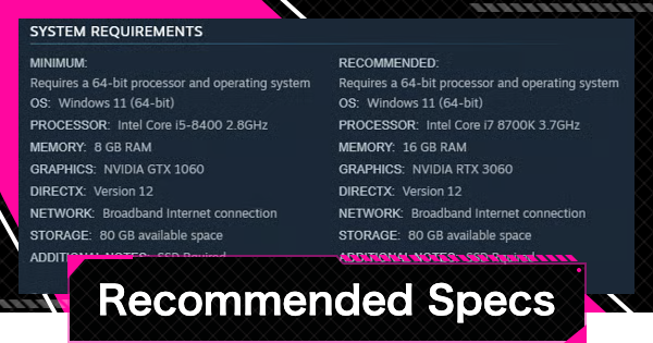 LET IT DIE: INFERNO | Minimum and Recommended PC Specs - GameWith