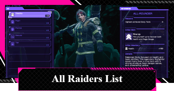 LET IT DIE: INFERNO | All Raiders (Characters) List - GameWith