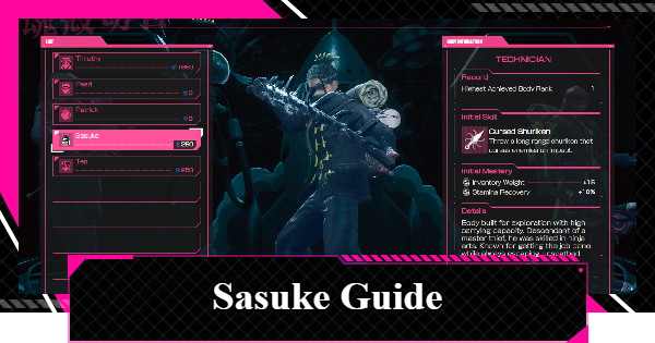 LET IT DIE: INFERNO | Sasuke Guide - Strengths & Recommended Mastery - GameWith
