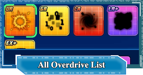 All Overdrive List | Digimon UP - GameWith