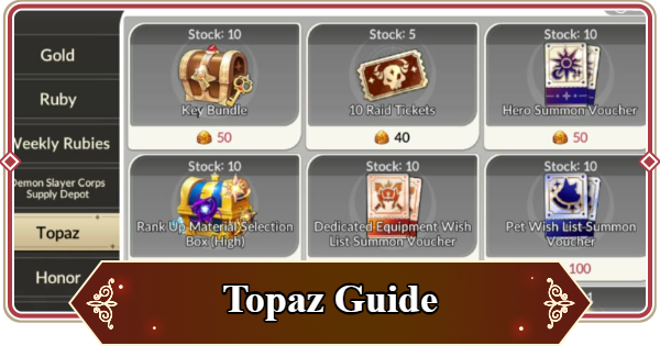 Seven Knights Rebirth | Topaz Guide - How to Get It & Best Items to Exchange For - GameWith