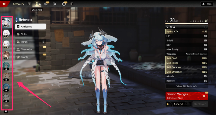 Select the Character to Customize