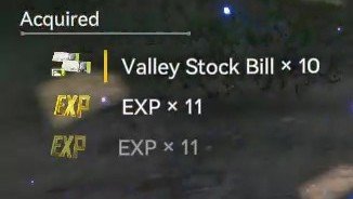 เพิ่มการได้รับ EXP และ Valley Stock Bill