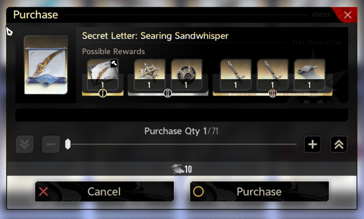 Searing Sandwhisper Secret Letter