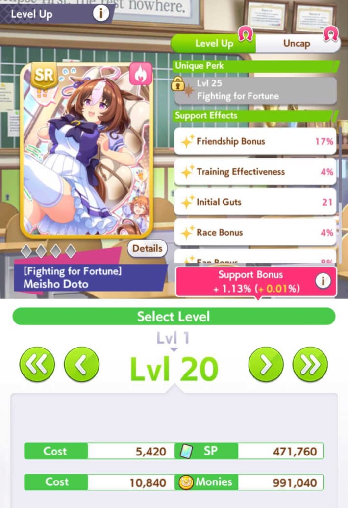 SR Support Card Lv 20