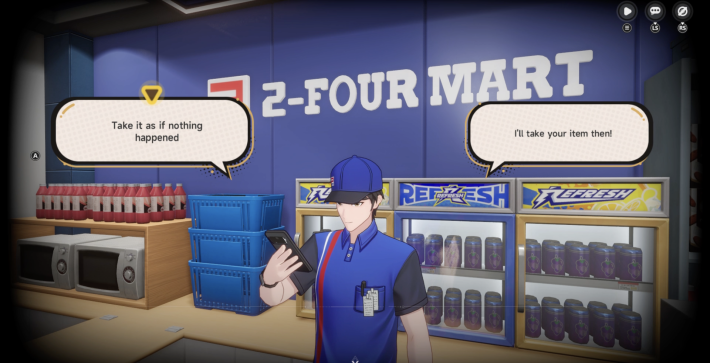 While the store clerk is not watching, select the option to take it
