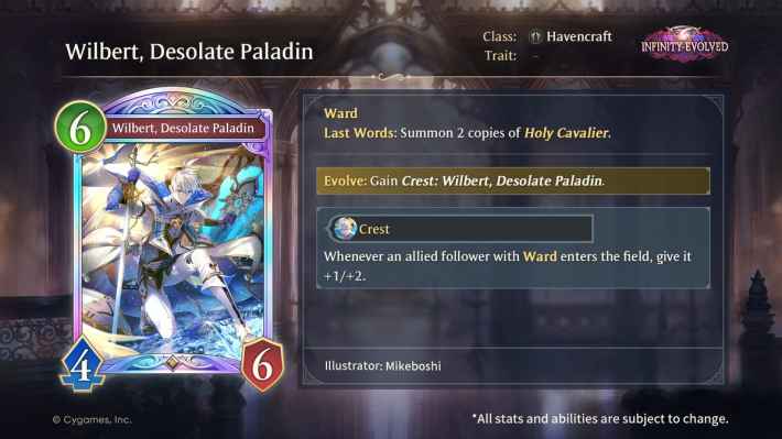 Image on New Infinity Evolved Card