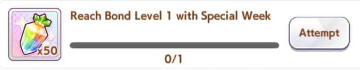 Reach Bond Level 1 with Special Week