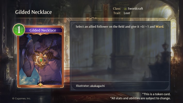 Gilded Necklace Card Overview