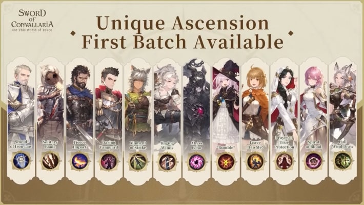 Sword of Convallaria (SoC) - First Wave of EX Skill Characters