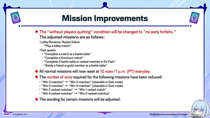 Mission changes