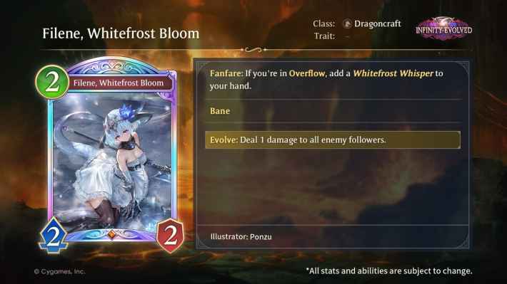 Image on New Infinity Evolved Card