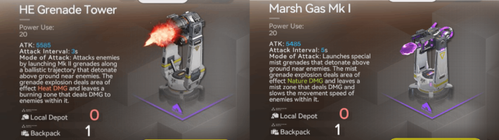 แนะนำให้ใช้ป้อมปืนระเบิดแรงสูง (HE Grenade Tower) และก๊าซบึง (Marsh Gas)