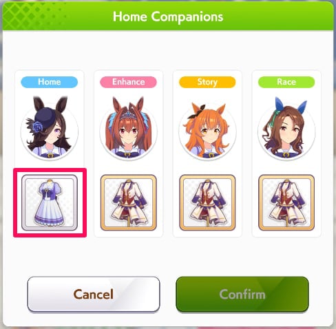 Tap the Outfit you want to Change