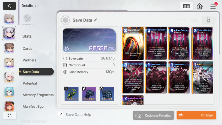 Chaos Zero Nightmare | Save Data Guide - Card Count and Faint Memory