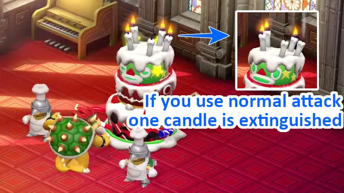 Use normal attack to extinguish candles