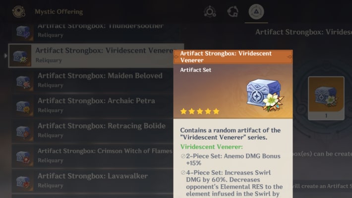 Artifact Recycling UI