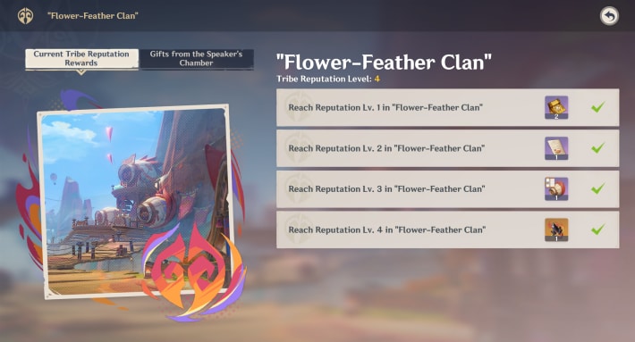 Unlocked From Leveling Flower-Feather Clan Reputation