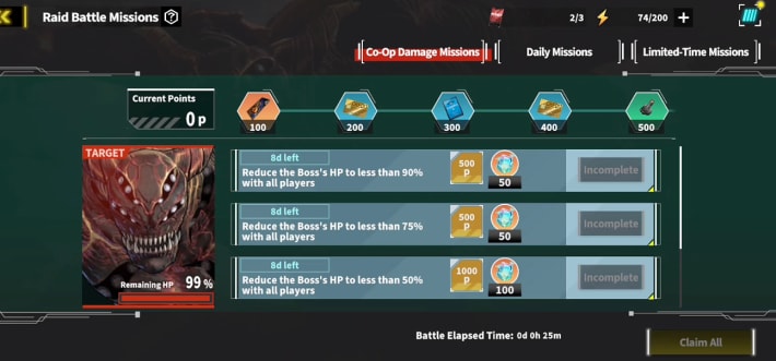 Credits in Raid Battle