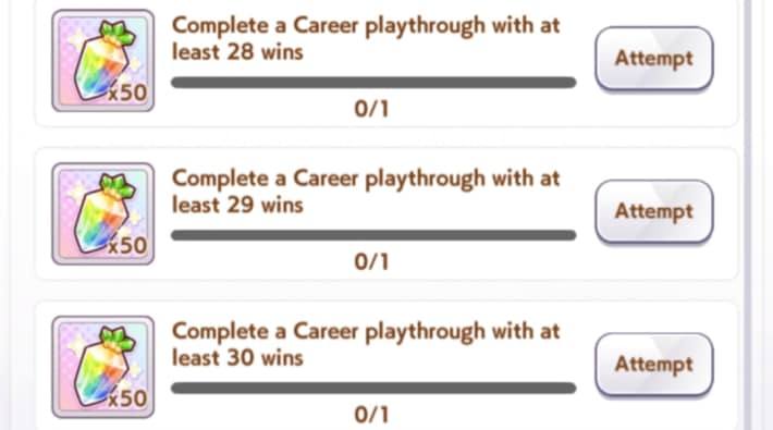 Main Missions - Complete 28-30 races in a single Career
