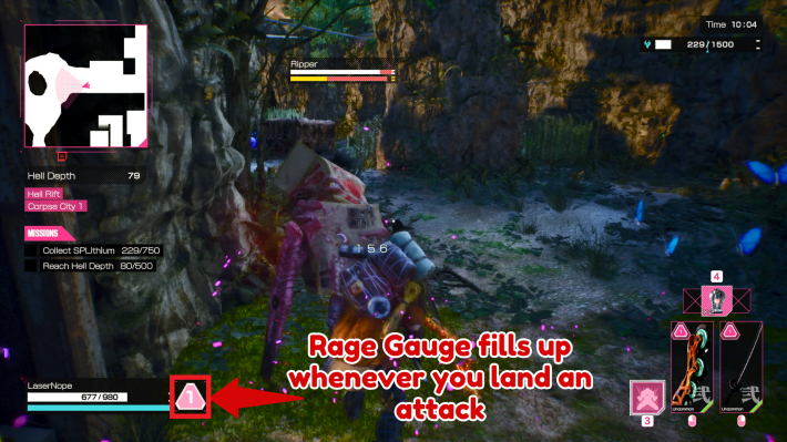 Let It Die Inferno Restore Rage Gauge by Attacking
