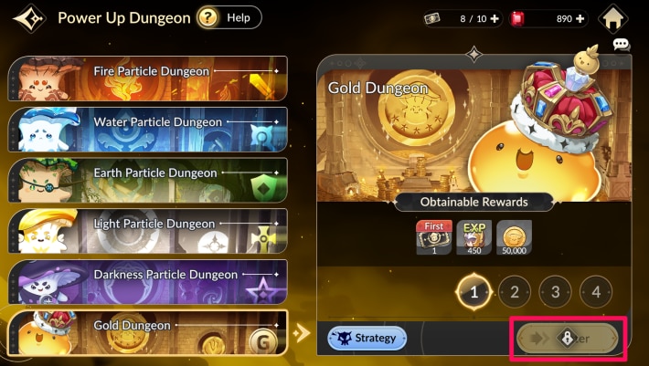 Gold Dungeon Unlock Condition