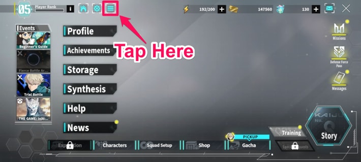 Tap to Open Menu