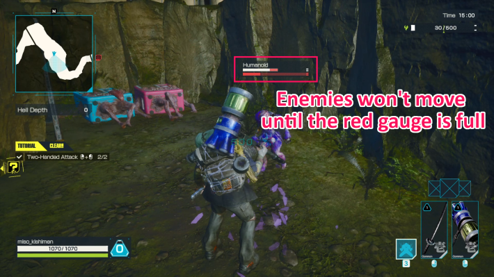 Let It Die Inferno Staggered Enemies