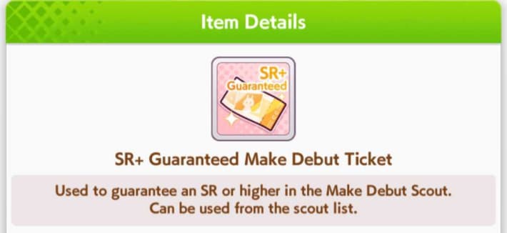 SR+ Guaranteed Make Debut Ticket