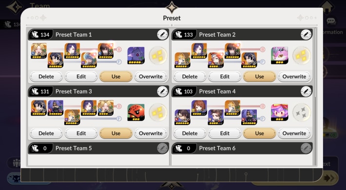 Infinite Towere Preset Teams