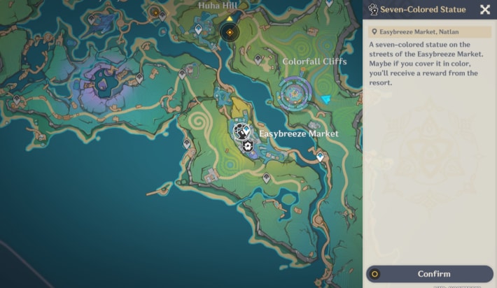 Seven-Colored Statue Puzzle Location