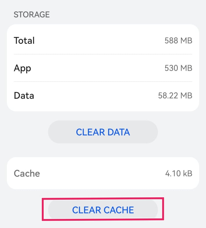 Clear Cache