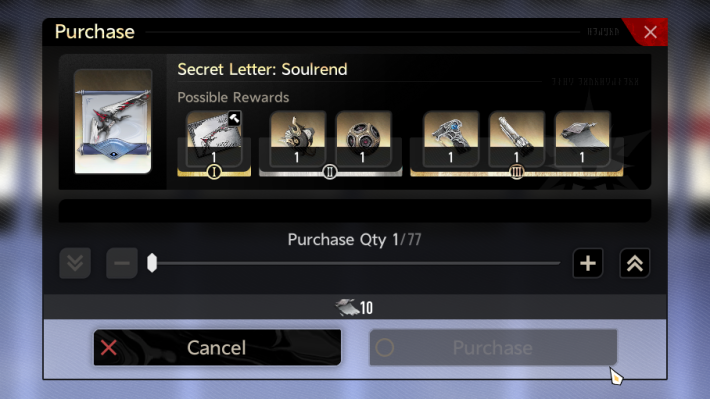 Soulrend Secret Letter