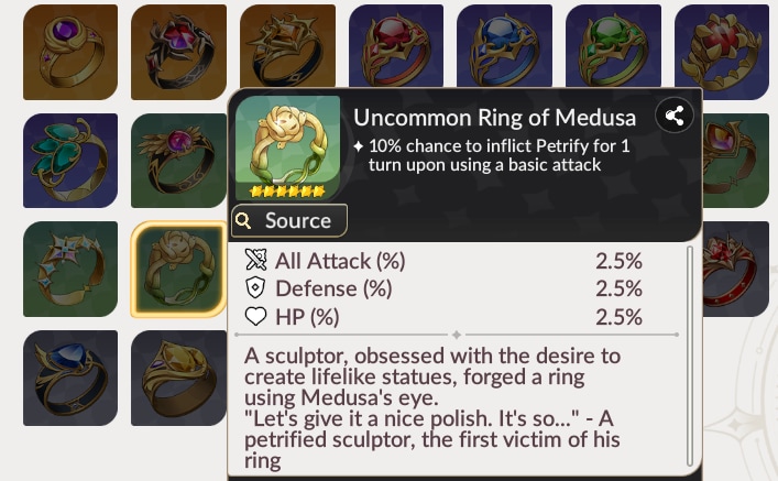 Petrify Uncommon Ring of Medusa