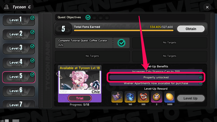 NTE - City Tycoon Lv.5 Rewards