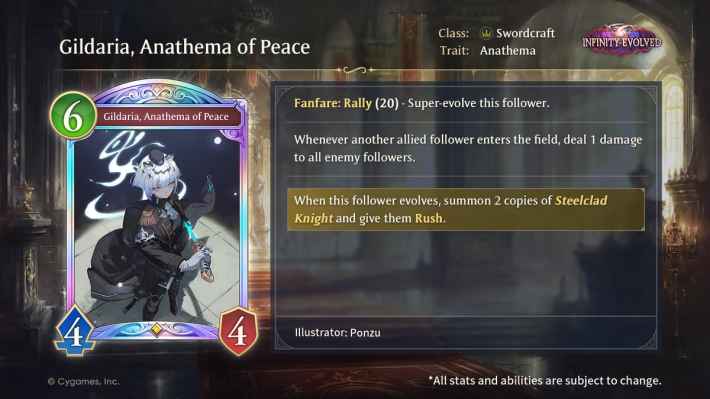 Gildaria, Anathema of Peace Infinity Evolved Card
