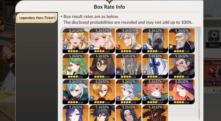 Legendary Hero Summon Selector Rate
