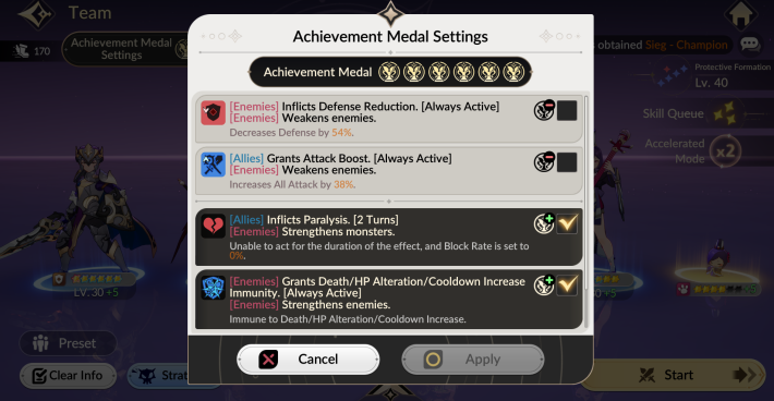 Select Buffs or Debuffs