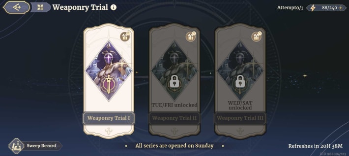 Sword of Convallaria (SoC) - Weaponry Trials