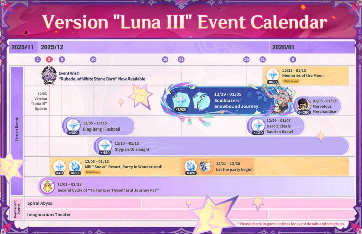 Luna 3 Event Calendar