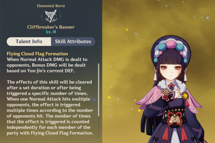 Yun Jin Burst Effect