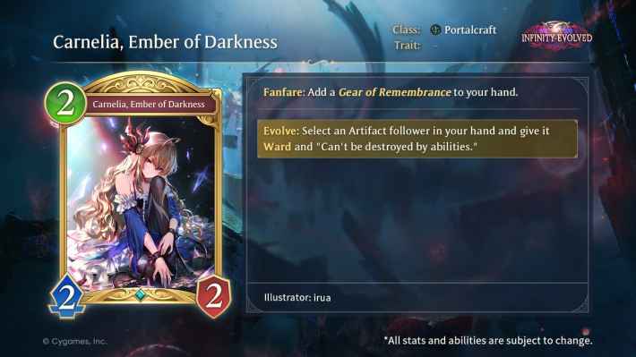 Carnelia Ember of Darkness New Infinity Evolved Card