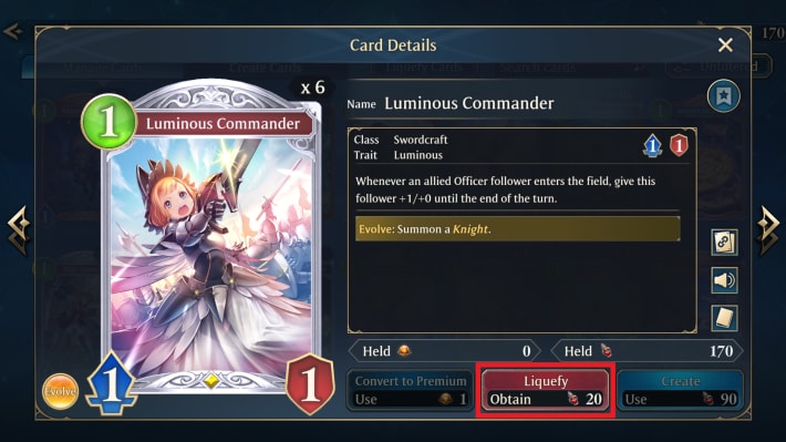 Liqufying Cards Individually