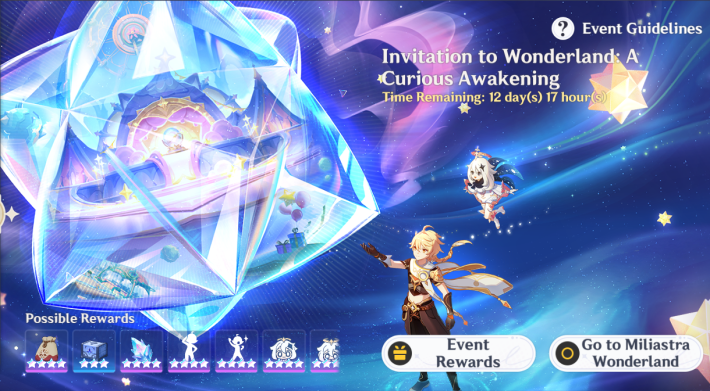 Miliastra in the event menu