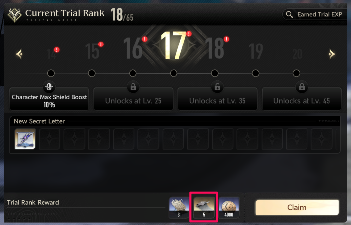 Trial Rank Reward